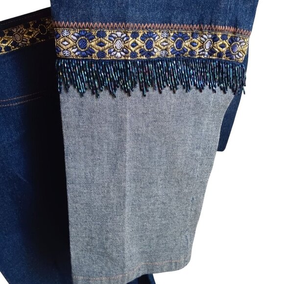 10 28x29 J Harris Vintage Womens Western Stretch Jeans Beaded Trim Embellished - Picture 6 of 9